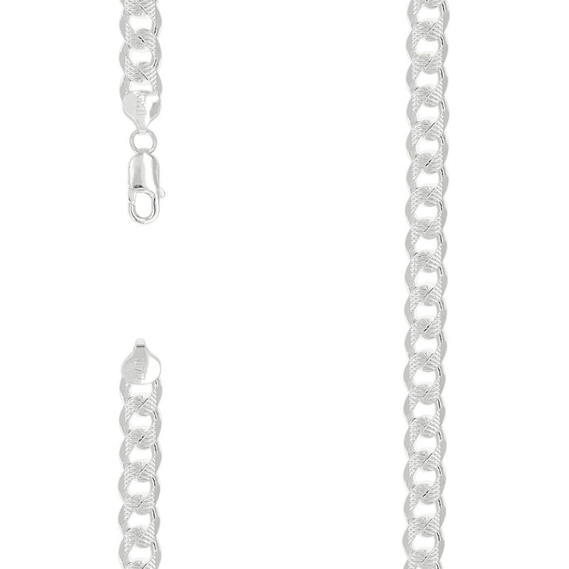 925 Silver Solid Pave Classic Cuban 9.5mm