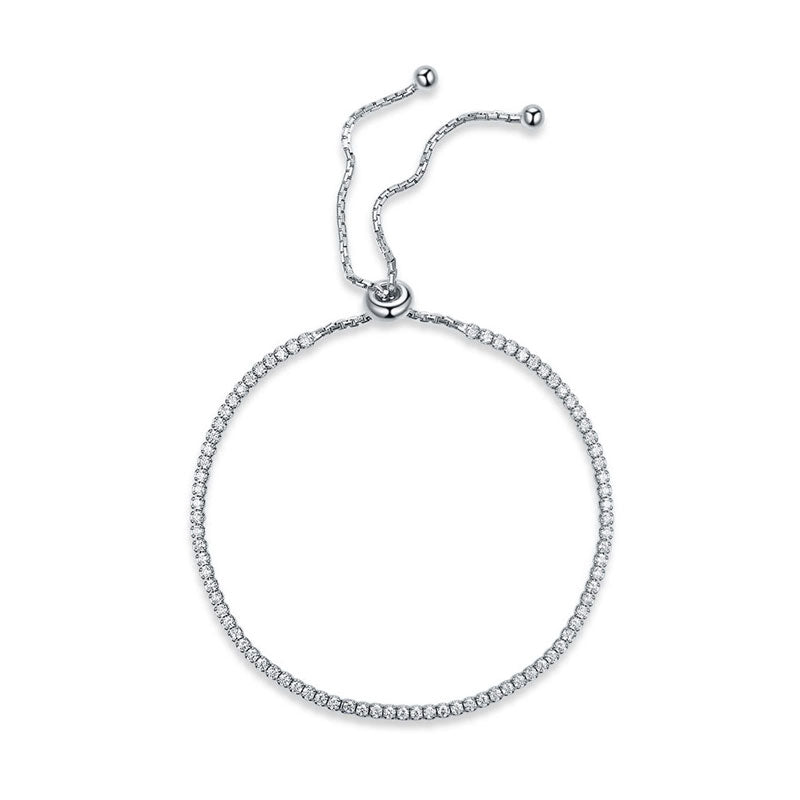 Solid 925 Sterling Silver Bracelet Adjustable Fashion Birthday Bridesmaid Gift XFB8023