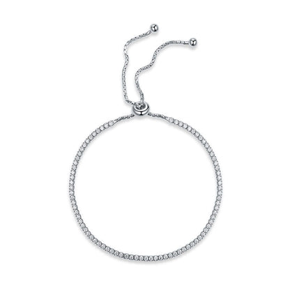 Solid 925 Sterling Silver Bracelet Adjustable Fashion Birthday Bridesmaid Gift XFB8023