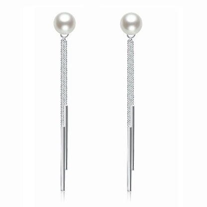 Drop Bridal Wedding 925 Sterling Silver Simulated Pearl Earrings Bridesmaid Jewelry XFE8133