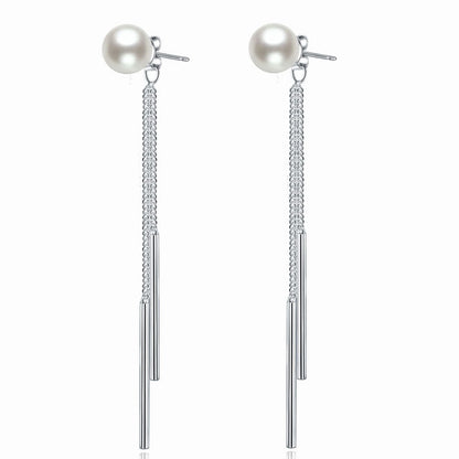 Drop Bridal Wedding 925 Sterling Silver Simulated Pearl Earrings Bridesmaid Jewelry XFE8133