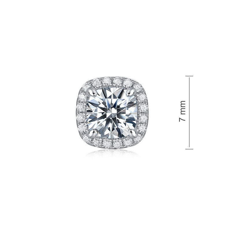 Cushion Cut 0.6 Carat Moissanite Diamond Stud Earrings 925 Sterling Silver MFE8204