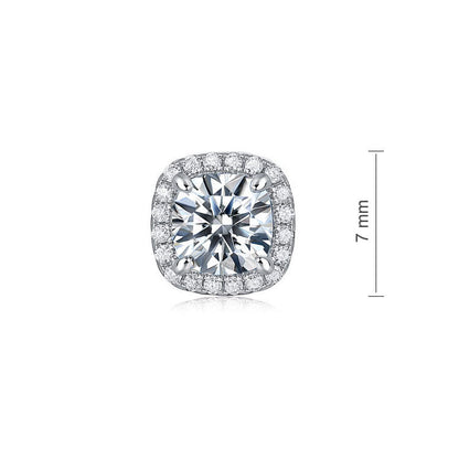 Cushion Cut 0.6 Carat Moissanite Diamond Stud Earrings 925 Sterling Silver MFE8204