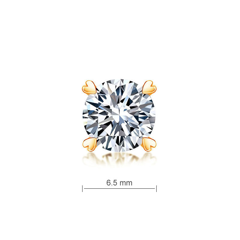 1 Carat Moissanite Diamond Heart Claws Earrings 925 Sterling Silver Rose Gold Plated MFE8206