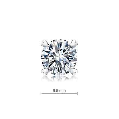 1 Carat Moissanite Diamond Heart Claws Stud Earrings 925 Sterling Silver MFE8207