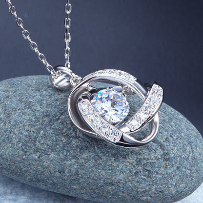 Dancing Stone Pendant Necklace Solid 925 Sterling Silver XFN8046