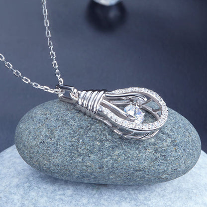 Dancing Stone Bulb Pendant Necklace 925 Sterling Silver XFN8067