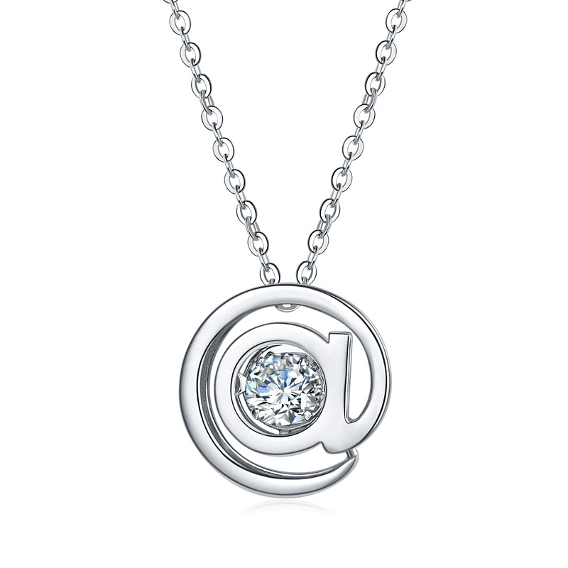 Pendant Moissanite Diamond Dancing Stone Necklace 925 Sterling Silver XFN8143
