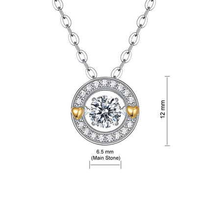 1 Carat Moissanite Diamond Dancing Stone Necklace 925 Sterling Silver MFN8148