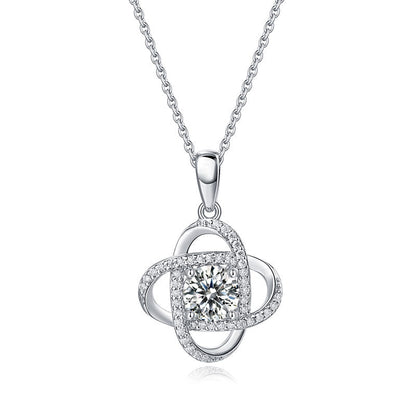 1 Ct Moissanite Diamond Flower Pendant Necklace 925 Sterling Silver MFN8151