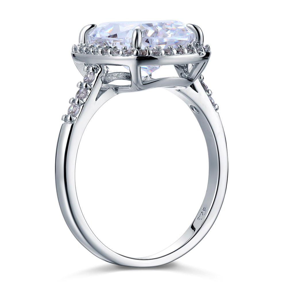 925 Sterling Silver Luxury Engagement Ring 6 Ct Cushion Simulated Diamond XFR8149