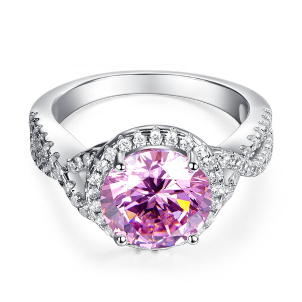 3 Carat Fancy Pink Simulated Diamond 925 Sterling Silver Wedding Engagement Luxury Ring Promise Anniversary XFR8242