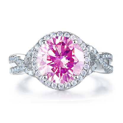 3 Carat Fancy Pink Simulated Diamond 925 Sterling Silver Wedding Engagement Luxury Ring Promise Anniversary XFR8242