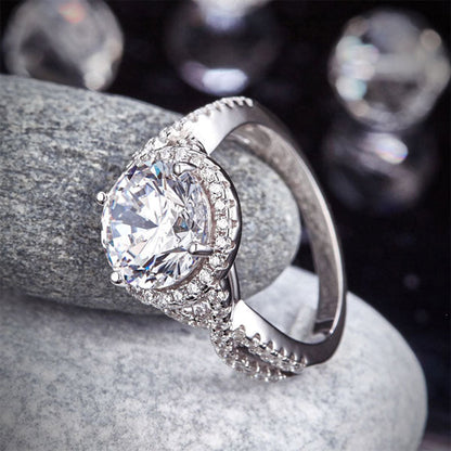 3 Carat Simulated Diamond 925 Sterling Silver Wedding Engagement Luxury Ring Promise Anniversary XFR8243