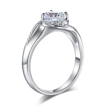 Twist Curl 925 Sterling Silver Wedding Engagement Ring 1.25 Ct Simulated Diamond XFR8245