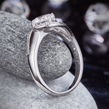 Twist Curl 925 Sterling Silver Wedding Engagement Ring 1.25 Ct Simulated Diamond XFR8245