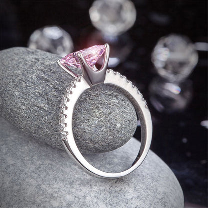 1.5 Ct Fancy Pink Simulated Diamond 925 Sterling Silver Wedding Ring Promise Anniversary XFR8246