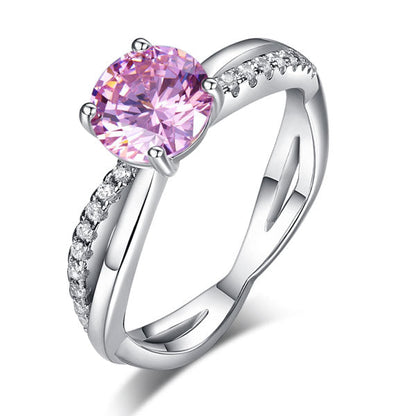 925 Sterling Silver Wedding Promise Anniversary Ring 1.25 Ct Fancy Pink Simulated Diamond XFR8248