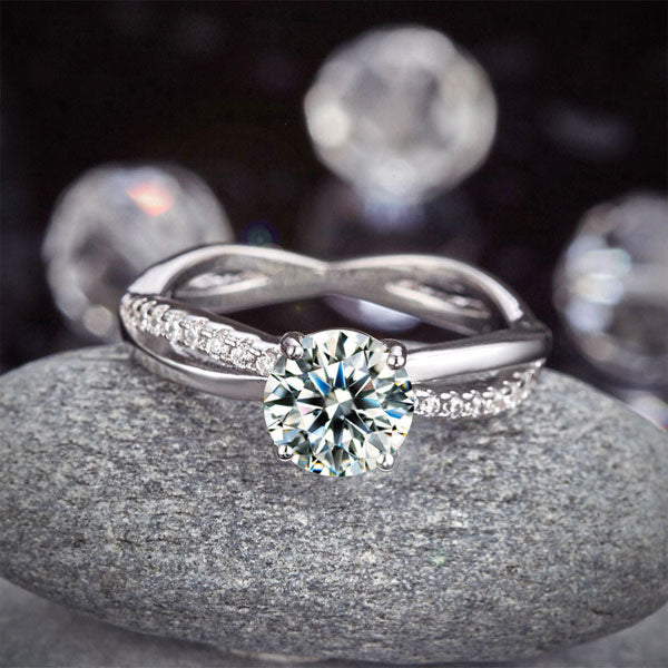 925 Sterling Silver Wedding Promise Anniversary Ring 1.25 Ct Simulated Diamond XFR8249