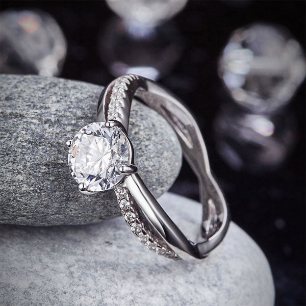 925 Sterling Silver Wedding Promise Anniversary Ring 1.25 Ct Simulated Diamond XFR8249