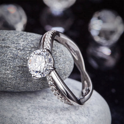 925 Sterling Silver Wedding Promise Anniversary Ring 1.25 Ct Simulated Diamond XFR8249