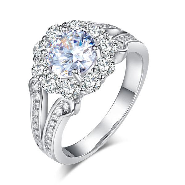 Art Deco Vintage style 925 Sterling Silver Wedding Ring 1.25 Ct Simulated Diamond Promise Anniversary XFR8255