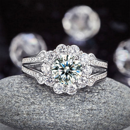 Art Deco Vintage style 925 Sterling Silver Wedding Ring 1.25 Ct Simulated Diamond Promise Anniversary XFR8255