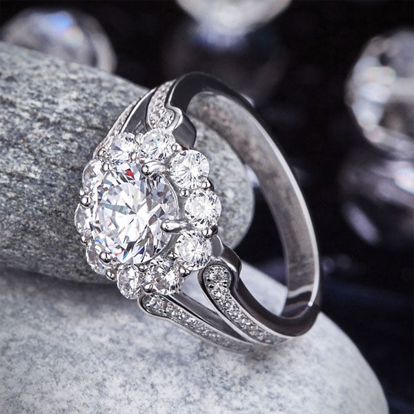 Art Deco Vintage style 925 Sterling Silver Wedding Ring 1.25 Ct Simulated Diamond Promise Anniversary XFR8255
