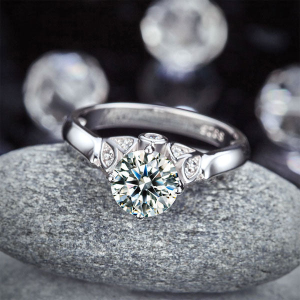 925 Sterling Silver Wedding Promise Anniversary Ring 1.25 Ct Simulated Diamond Jewelry XFR8259