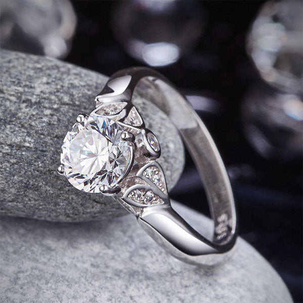 925 Sterling Silver Wedding Promise Anniversary Ring 1.25 Ct Simulated Diamond Jewelry XFR8259