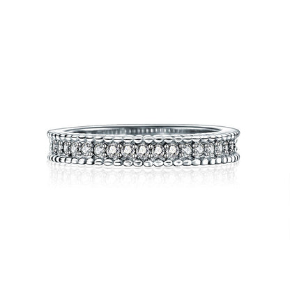 Solid 925 Sterling Silver 2-Pcs Wedding Engagement Ring Set 1 Ct Simulated Diamante Jewelry XFR8276