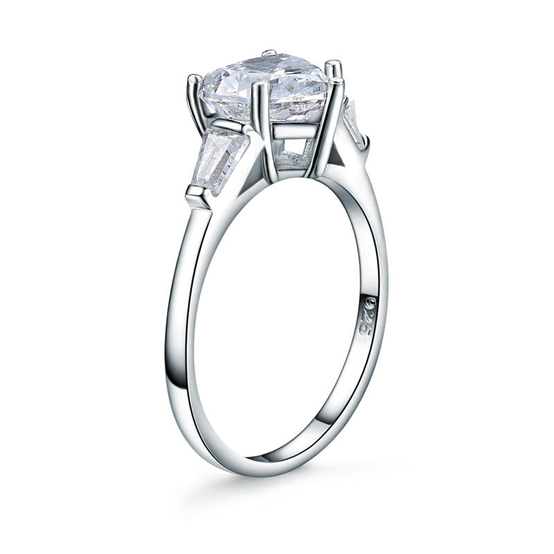 Solid 925 Sterling Silver Wedding Engagement Promise Ring 2 Carat Heart Jewelry Simulated Diamond XFR8279