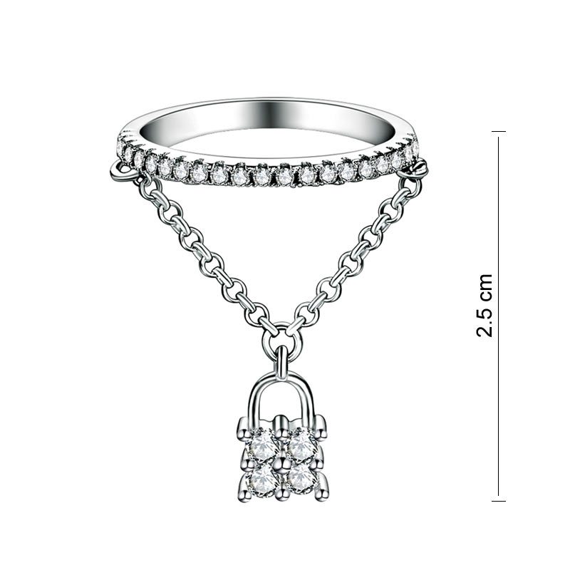 Solid 925 Sterling Silver Band Ring Dangle Purse Sparkling Simulated Diamond for Lady Trendy Stylish XFR8280