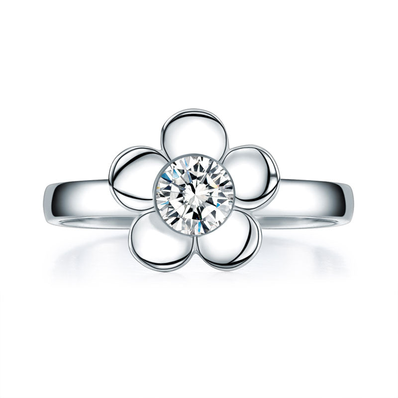 Solid 925 Sterling Silver 2-Pcs Butterfly Flower Ring Set Lady Jewelry 2017 New Design XFR8281
