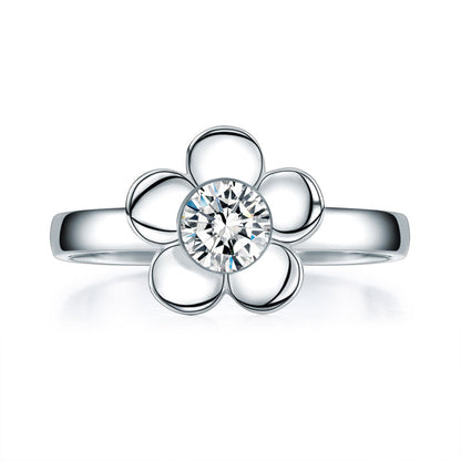 Solid 925 Sterling Silver 2-Pcs Butterfly Flower Ring Set Lady Jewelry 2017 New Design XFR8281