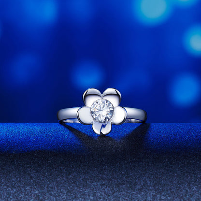 Solid 925 Sterling Silver 2-Pcs Butterfly Flower Ring Set Lady Jewelry 2017 New Design XFR8281