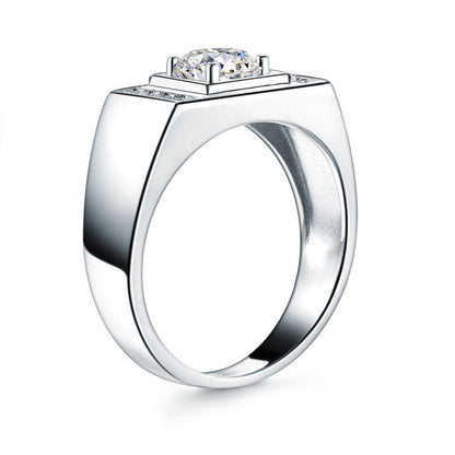 Men's Wedding Band Solid Sterling 925 Silver Ring Bridal Jewelry 1 Carat XFR8282
