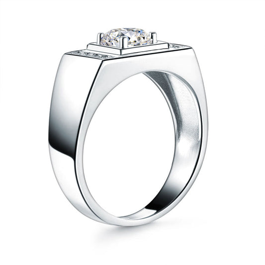 Men's Wedding Band Solid Sterling 925 Silver Ring Bridal Jewelry 1 Carat XFR8282