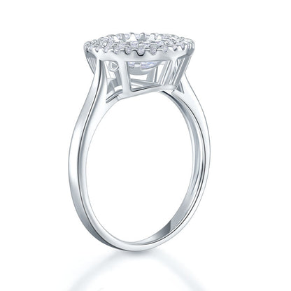 Dancing Stone Double Halo Solid 925 Sterling Silver Ring Fashion Wedding Jewelry XFR8285