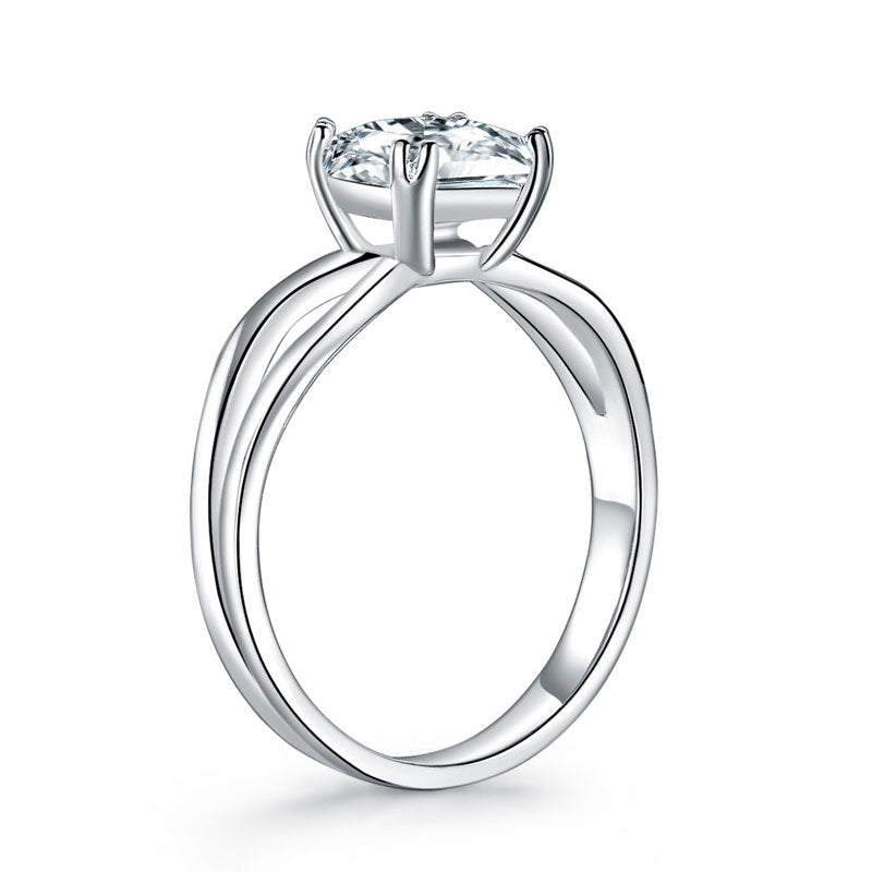 Princess Cut 1 Ct Solid 925 Sterling Silver Ring Promise Anniversary Engagement Wedding Jewelry XFR8289