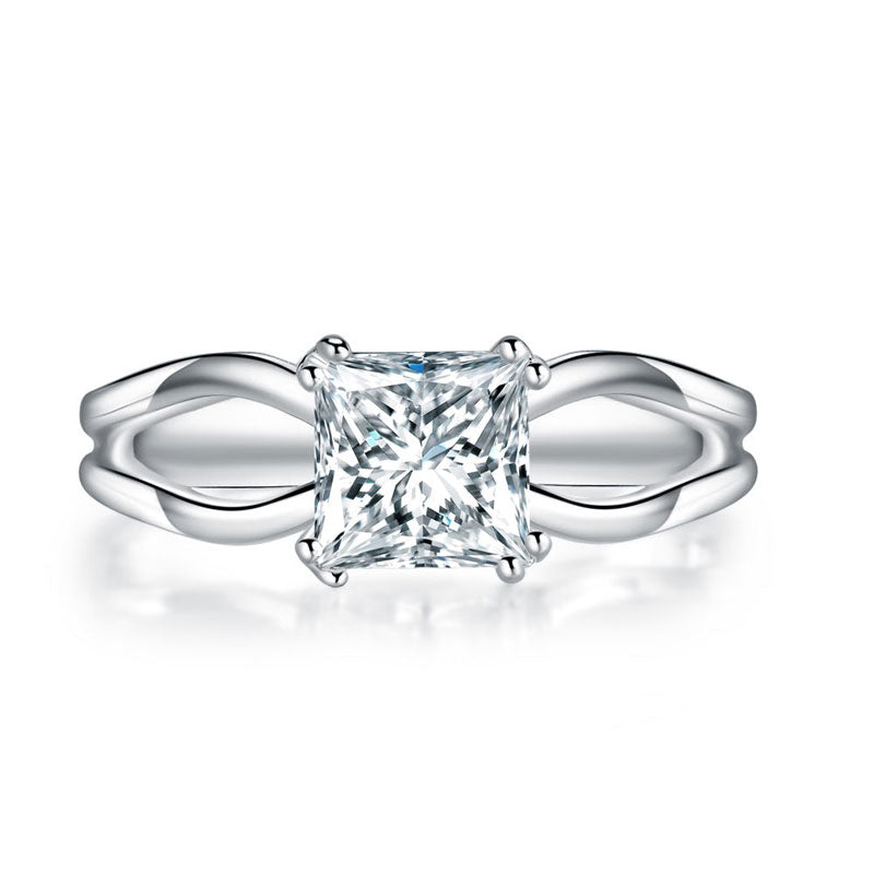 Princess Cut 1 Ct Solid 925 Sterling Silver Ring Promise Anniversary Engagement Wedding Jewelry XFR8289