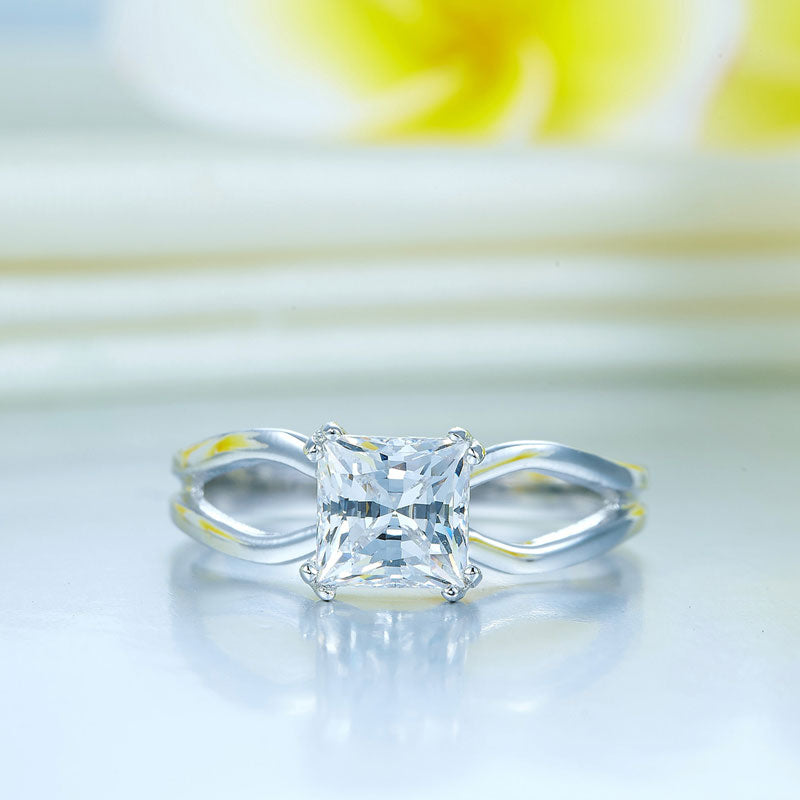 Princess Cut 1 Ct Solid 925 Sterling Silver Ring Promise Anniversary Engagement Wedding Jewelry XFR8289