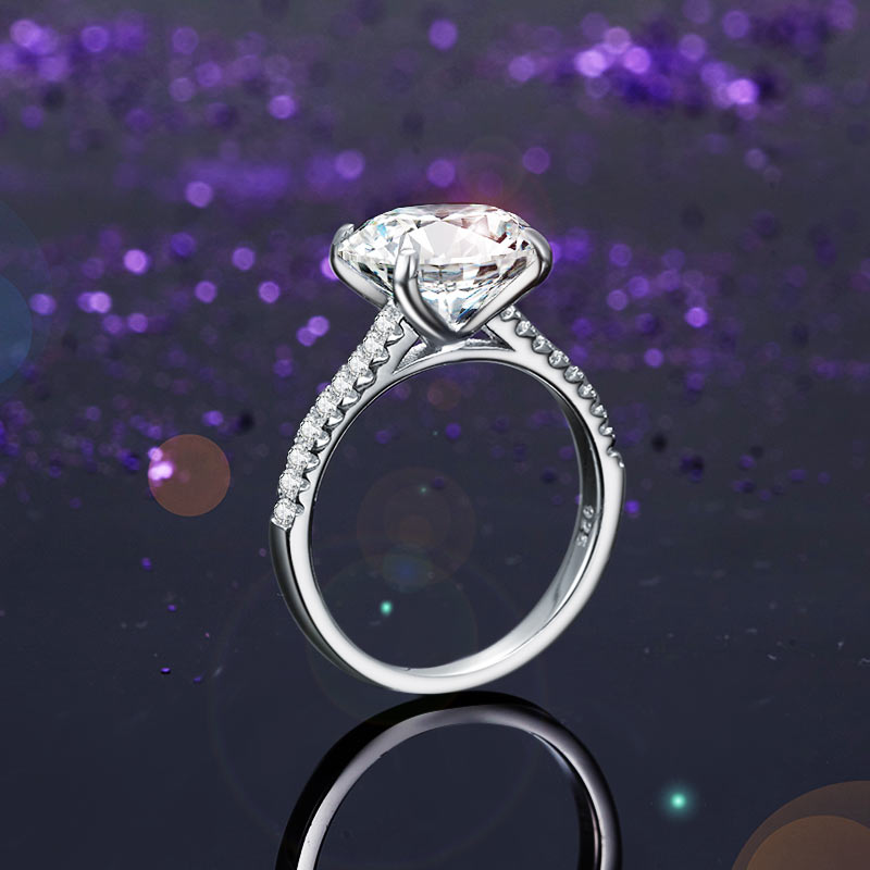 Solid 925 Sterling Silver 4 Carat Wedding Anniversary Ring Oval Cut Luxury Jewelry XFR8300
