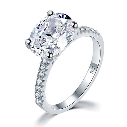Solid 925 Sterling Silver 4 Carat Wedding Anniversary Ring Oval Cut Luxury Jewelry XFR8300