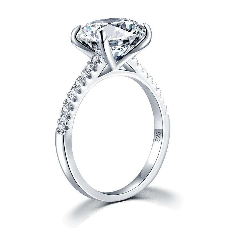 Solid 925 Sterling Silver 4 Carat Wedding Anniversary Ring Oval Cut Luxury Jewelry XFR8300