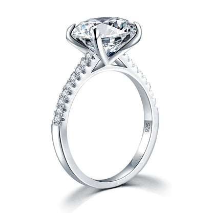 Solid 925 Sterling Silver 4 Carat Wedding Anniversary Ring Oval Cut Luxury Jewelry XFR8300
