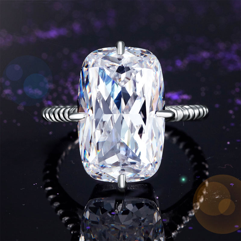 Solid 925 Sterling Silver Luxury Ring Solitaire 8.5 Carat Wedding Engagement Party Pageant Jewelry XFR8305
