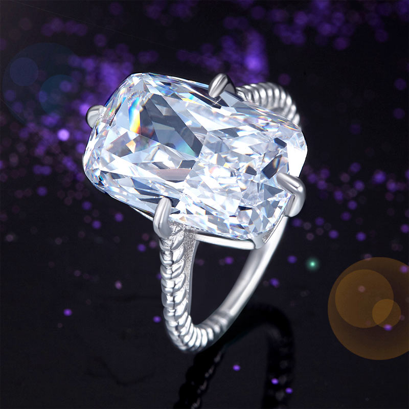 Solid 925 Sterling Silver Luxury Ring Solitaire 8.5 Carat Wedding Engagement Party Pageant Jewelry XFR8305