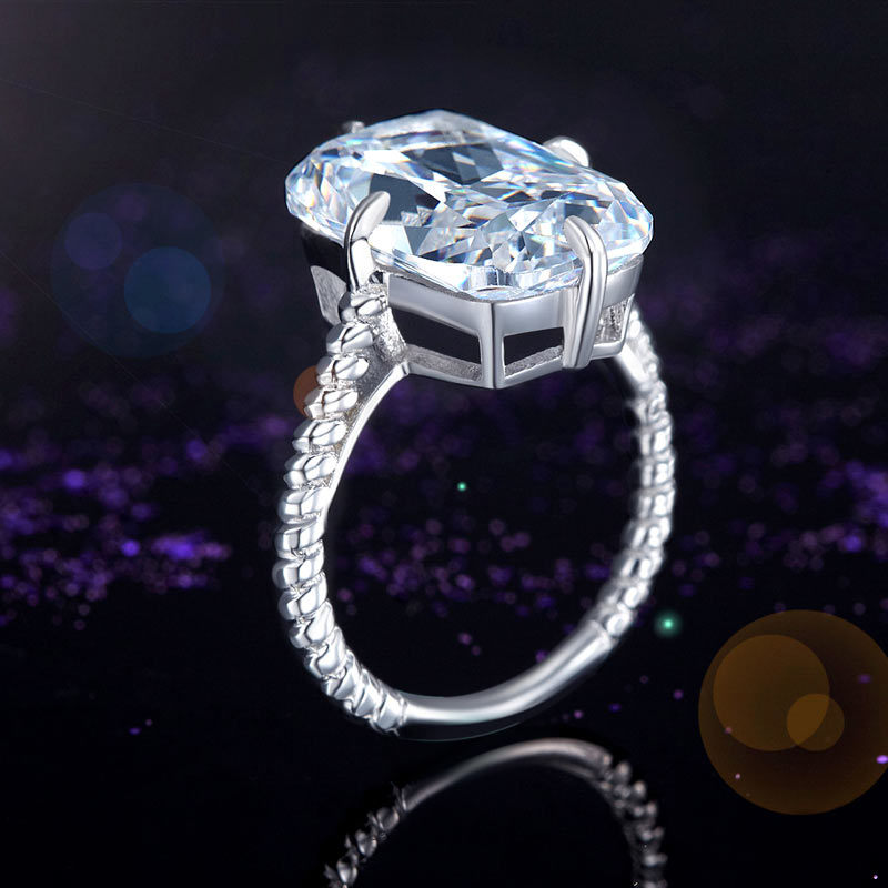 Solid 925 Sterling Silver Luxury Ring Solitaire 8.5 Carat Wedding Engagement Party Pageant Jewelry XFR8305