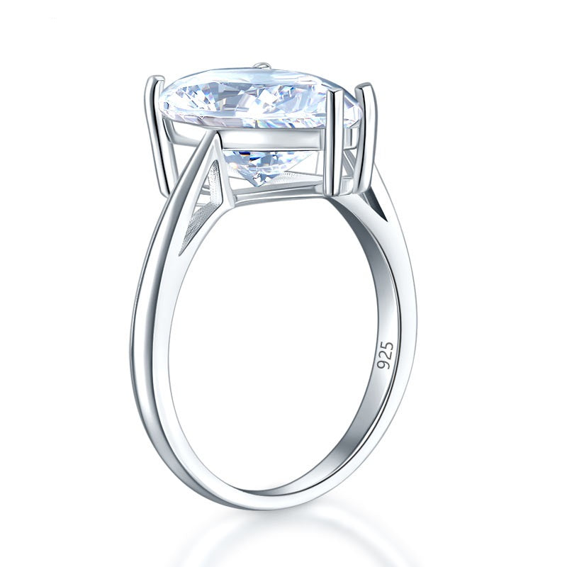 Solid 925 Sterling Silver Luxury Ring Solitaire Pear 4.5 Carat Wedding Engagement Party Pageant Jewelry XFR8306